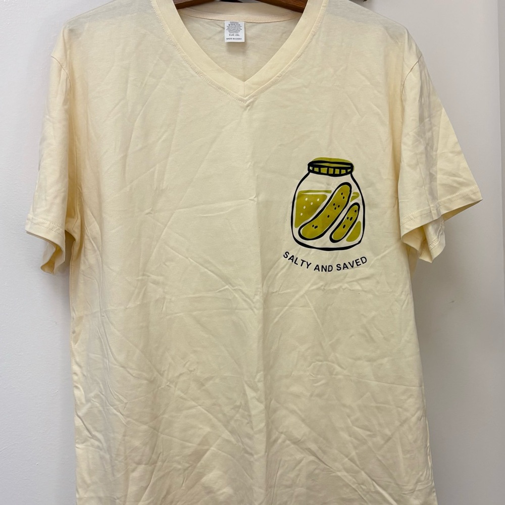 Salty and Saved Cream T-Shirt Womens 2XL NWOT